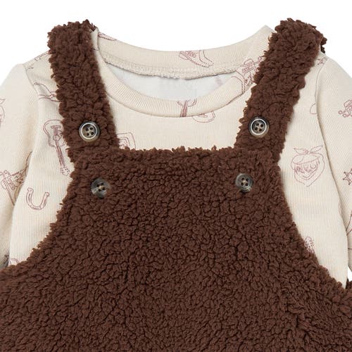 Modern Moments™ By Gerber Plush Overall And Long Sleeve Top Set In Brown