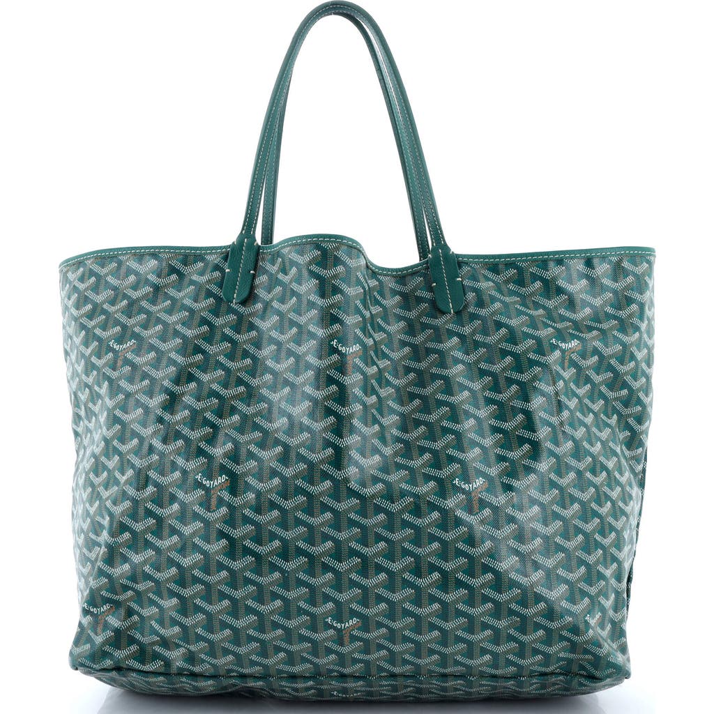 Pre-owned Goyard  Goyard Saint Louis Tote Coated Canvas Gm In Green