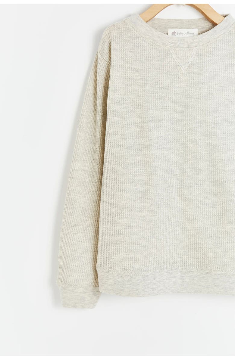 Babycottons Waffle Sweatshirt for Toddler, Alternate, color, Grey/Melange