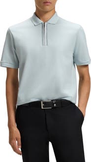 BOSS Paras Quarter Zip Cotton Polo