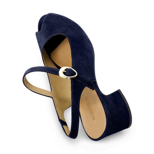 Bernardo Suede Mary Jane Peep Slingback Pumps