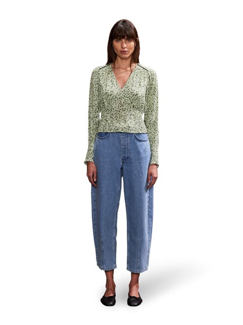 Ro&zo Green Ditsy Pintuck Blouse In Green