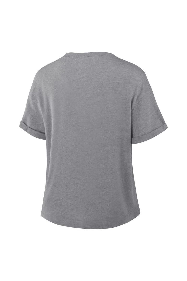Women's Fanatics Heather Gray Pittsburgh Steelers Swing Pass Tri-Blend Boxy T-Shirt, Alternate, color, Heather Gray