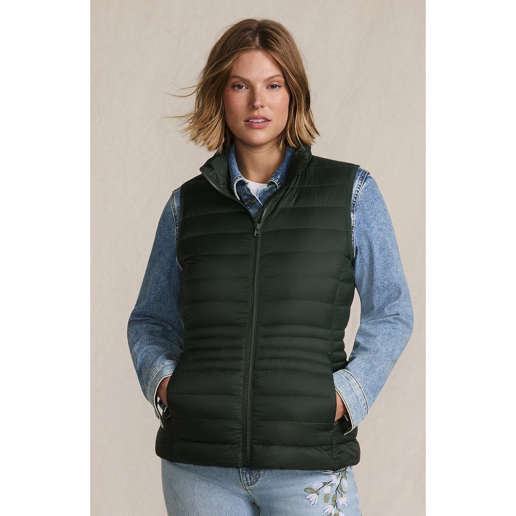 Lands' End Wanderweight Packable Ultralight Down Vest In Green
