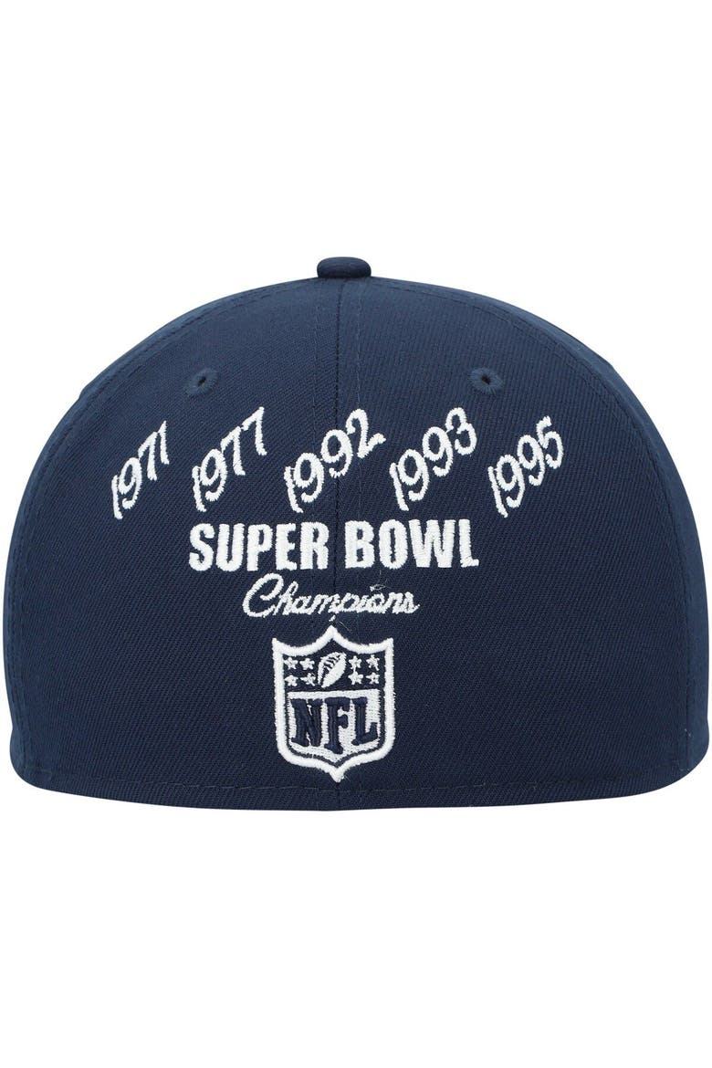 Men's New Era Navy Dallas Cowboys Crown 5x Super Bowl Champions 59FIFTY Fitted Hat, Alternate, color, Navy