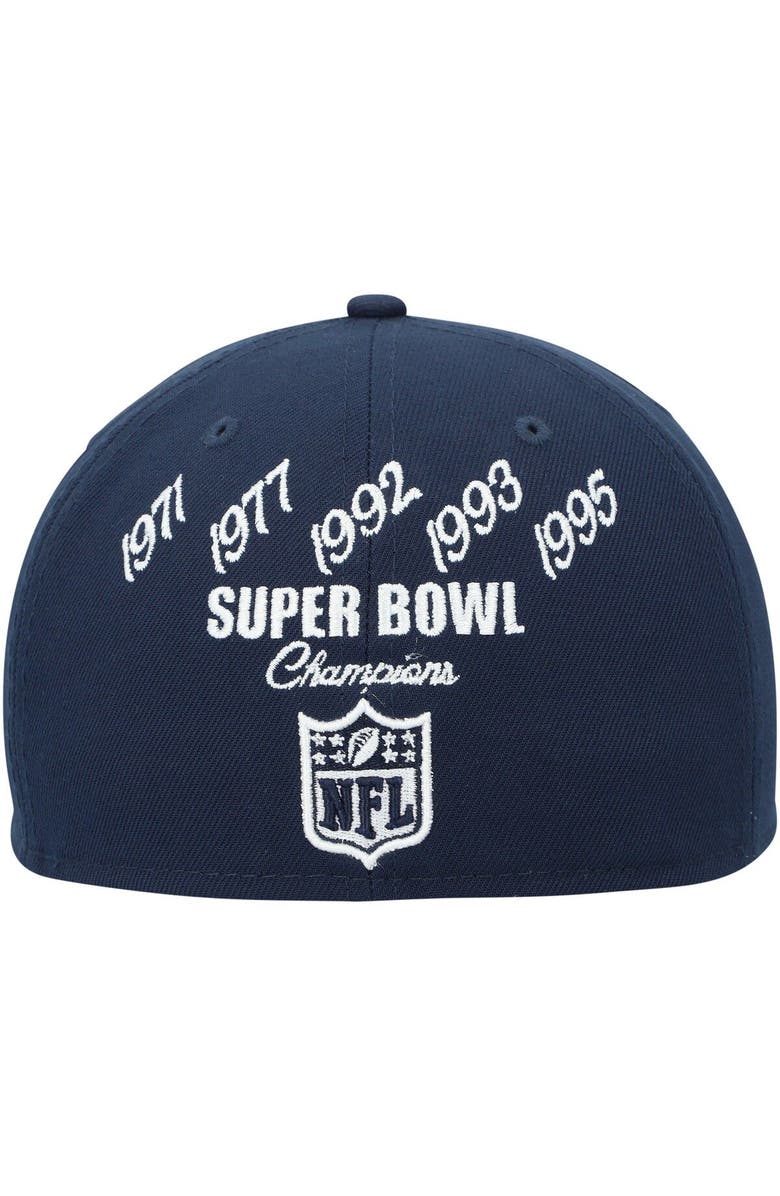New Era Men's New Era Navy Dallas Cowboys Crown 5x Super Bowl Champions 59FIFTY Fitted Hat, Alternate, color,
