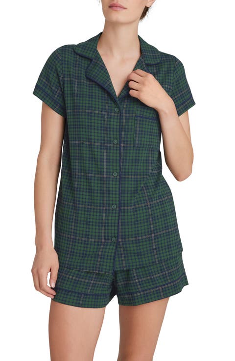 Women's Tri-Blend Sleep Short Sleeve Top & Short Pajamas