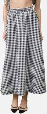 Blu Pepper Gingham Maxi Skirt