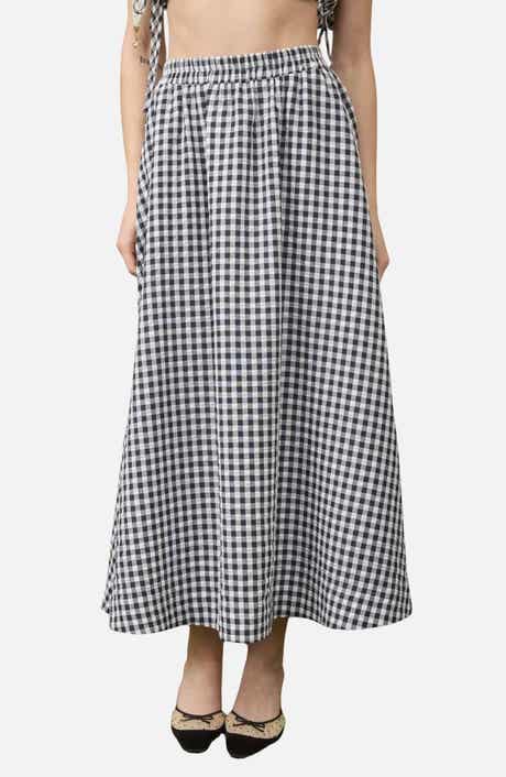 Blu Pepper Gingham Maxi Skirt