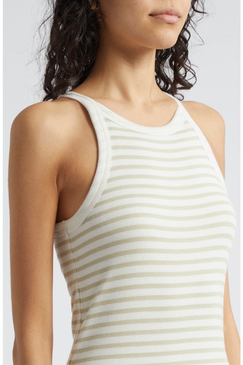 Stripe Rib Tank Dress, Alternate, color, CHALK / MORNING MIST