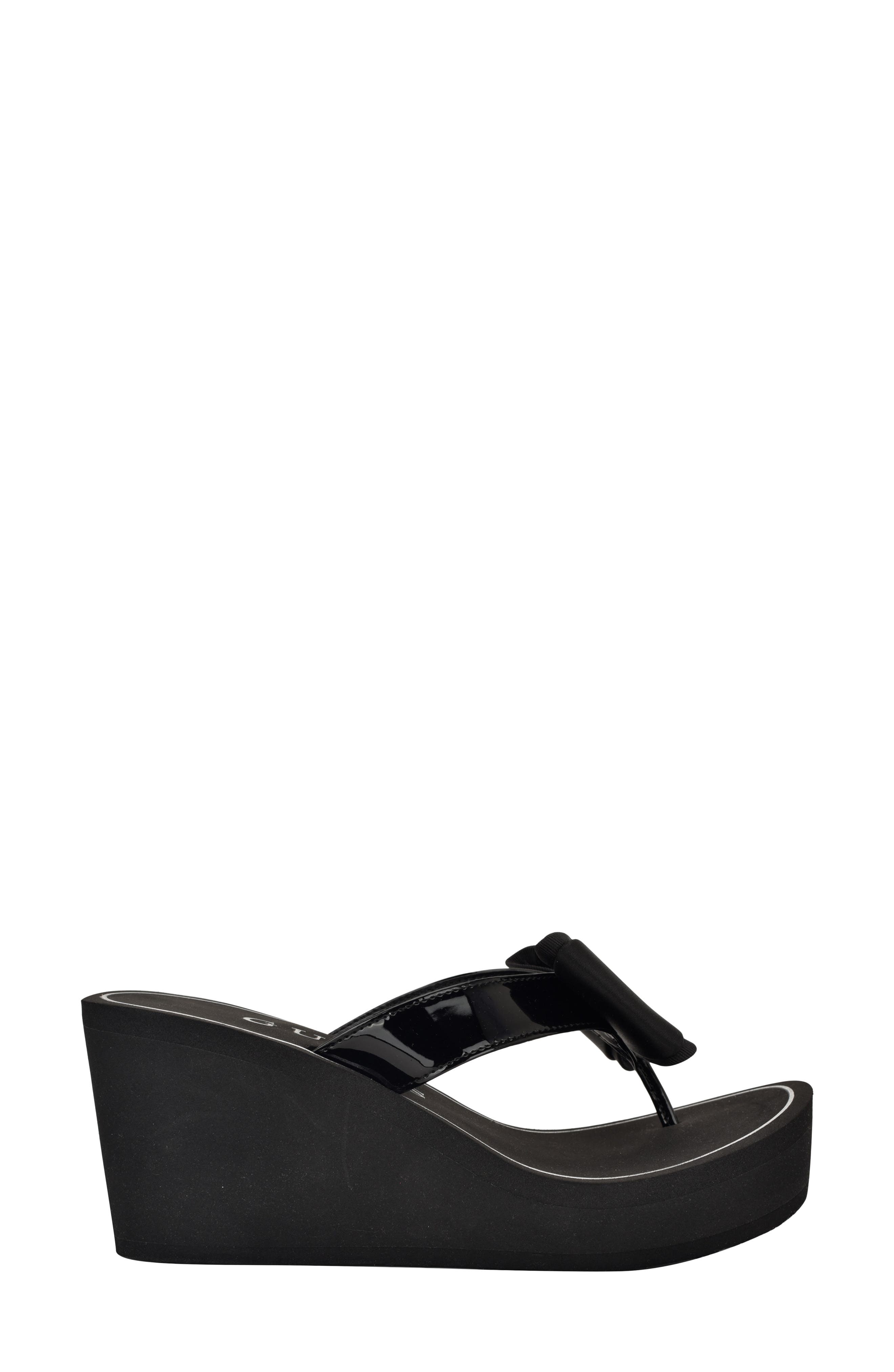 GUESS Stazie Platform Wedge Sandal, Alternate, color, Black