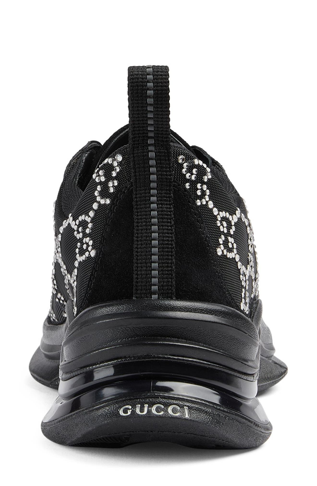 Gucci Run Crystal Mesh Sneaker, Alternate, color, 