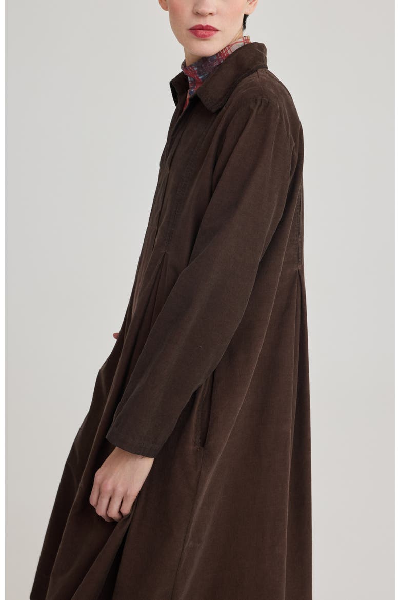 Thea Velvet Shirt Dress, Alternate, color, Brown