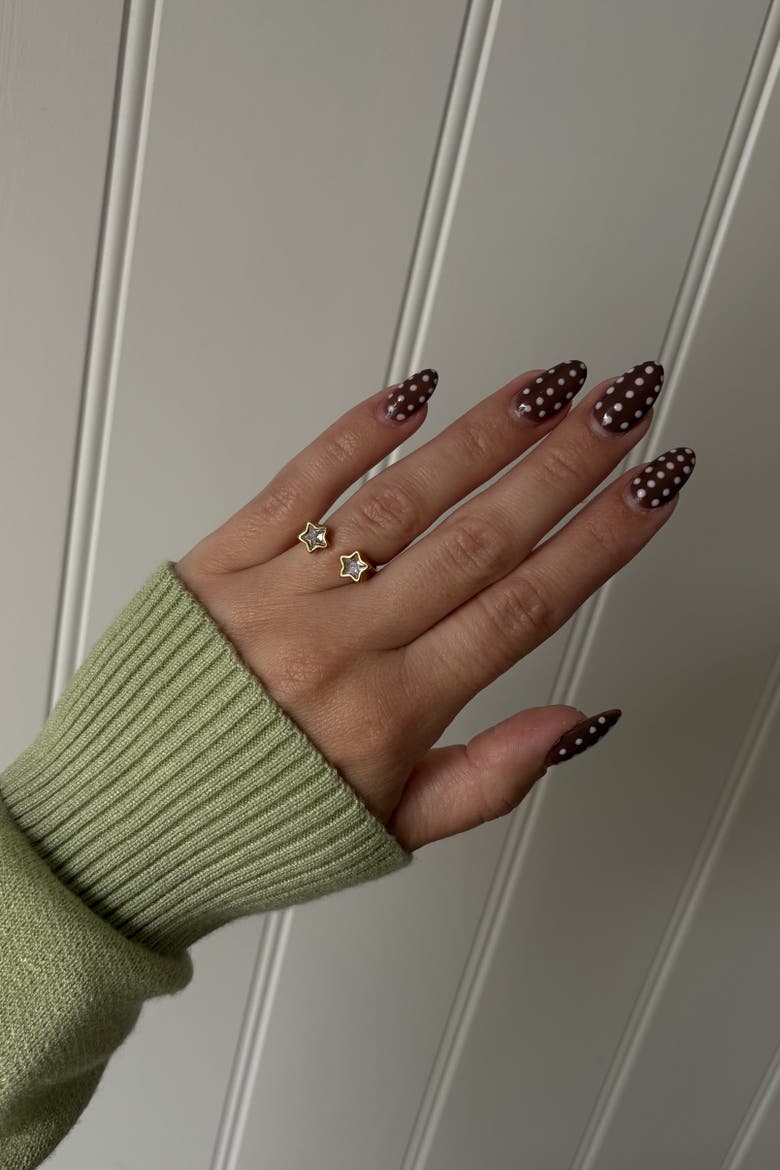 Crystal Double Star Ring, Alternate, color, Gold