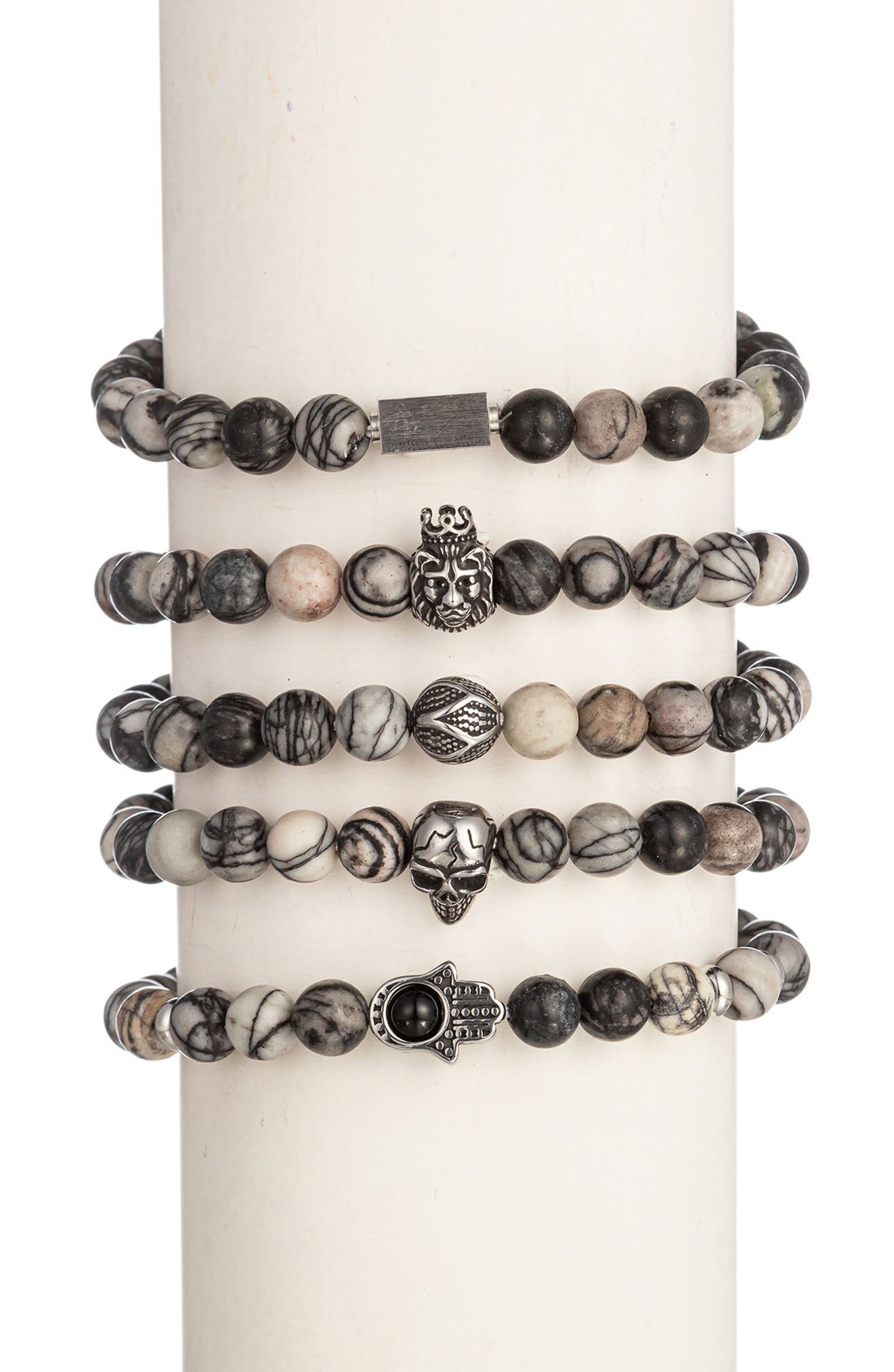 EYE CANDY LOS ANGELES Leo Agate Stretch Bracelet Set