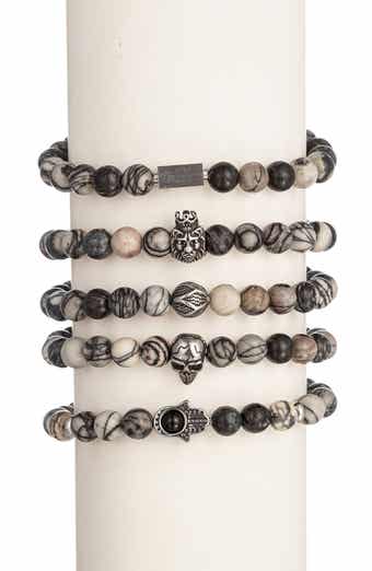 EYE CANDY LOS ANGELES Leo Agate Stretch Bracelet Set