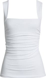 Open Edit Ruched Square Neck Tank