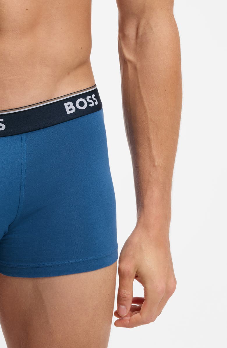 BOSS Assorted 3-Pack Power Stretch Cotton Trunks, Alternate, color, Open Blue