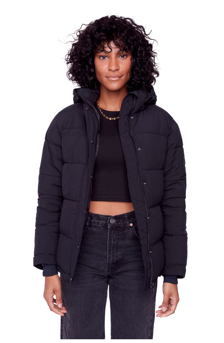 Alpine North FORILLON - Vegan Down Short Quilted Puffer Jacket, Main, color, Black