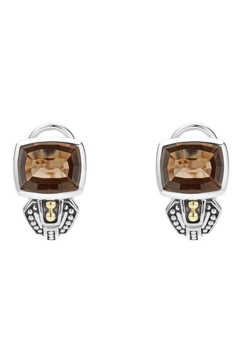Rittenhouse Semiprecious Stone Stud Earrings, Main, color, SMOKEY QUARTZ