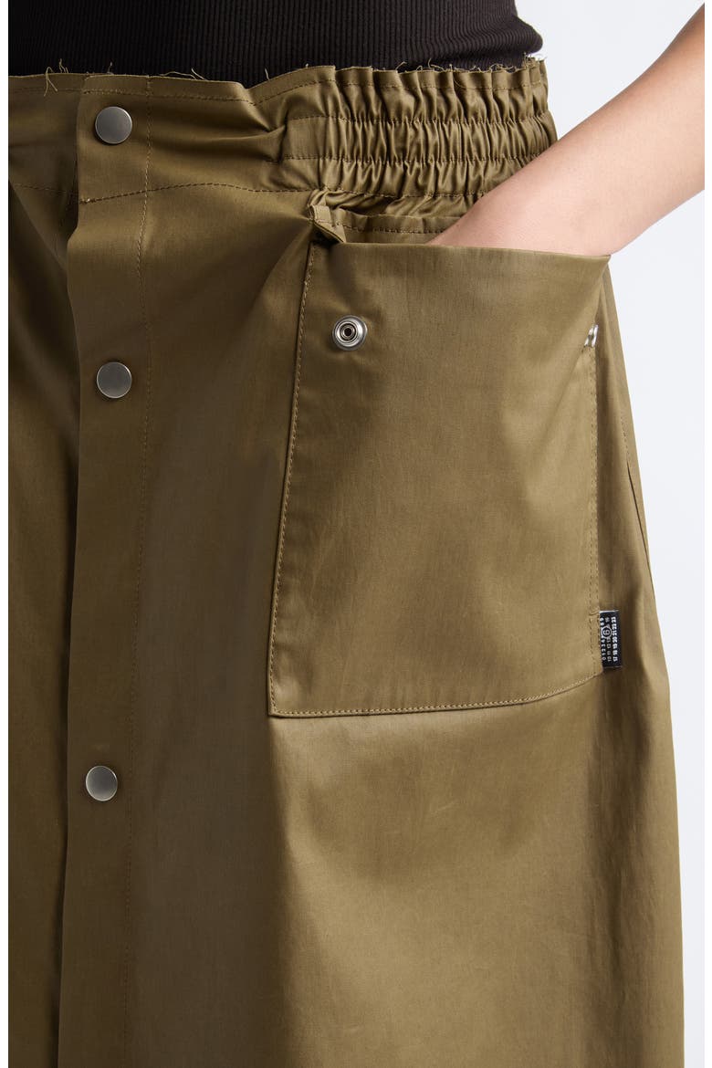 Stretch Cotton Midi Skirt, Alternate, color, KHAKI