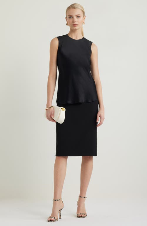 Nordstrom Sleeveless Satin Top In Black