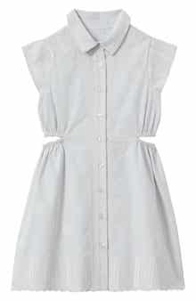 Reiss Kids' Elliot Jr. Embroidered Cutout Cotton Dress