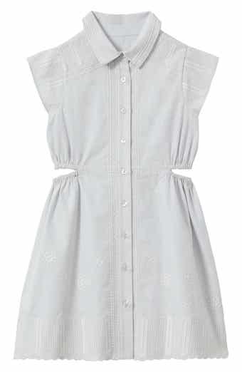 Reiss Kids' Elliot Jr. Embroidered Cutout Cotton Dress