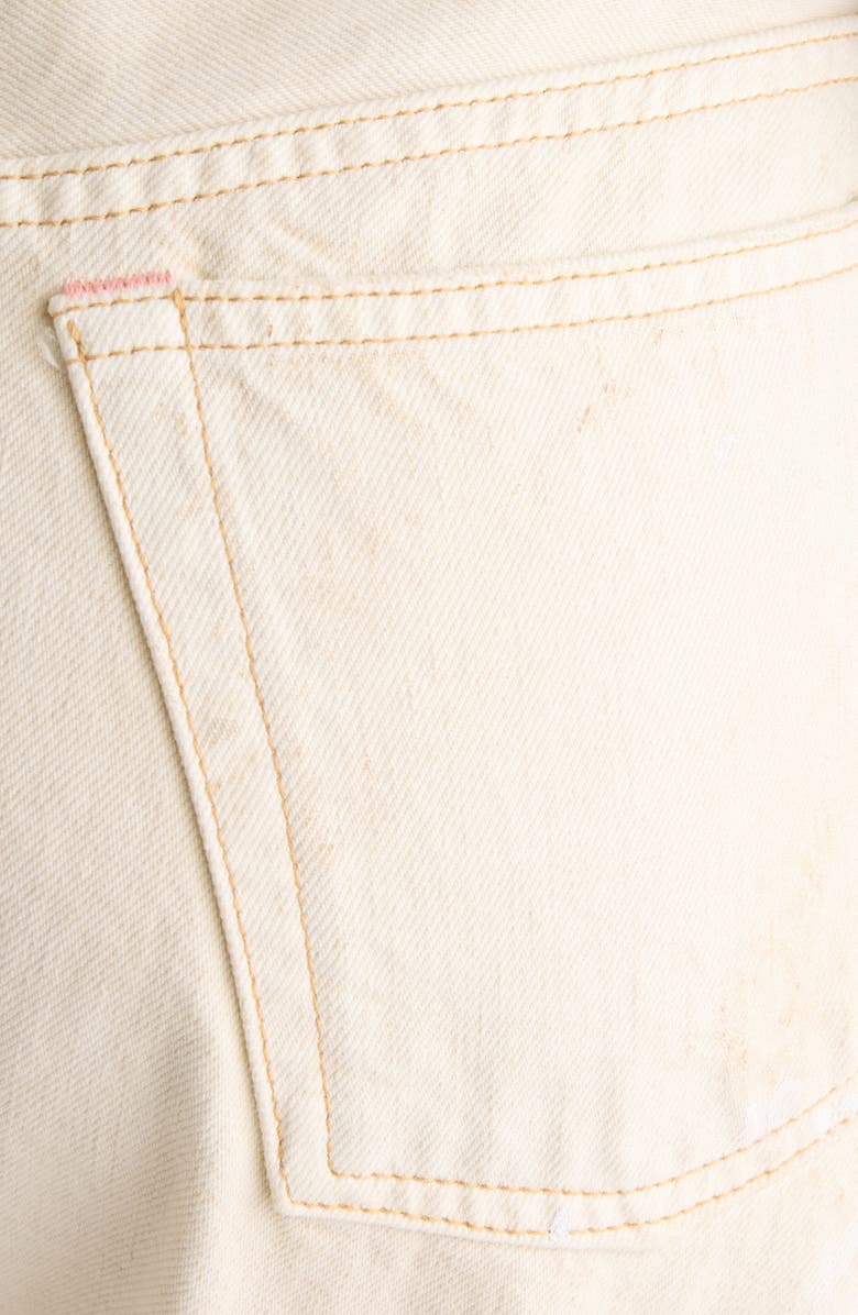 Acne Studios 2023 Paint Splatter Loose Fit Jeans, Alternate, color, White