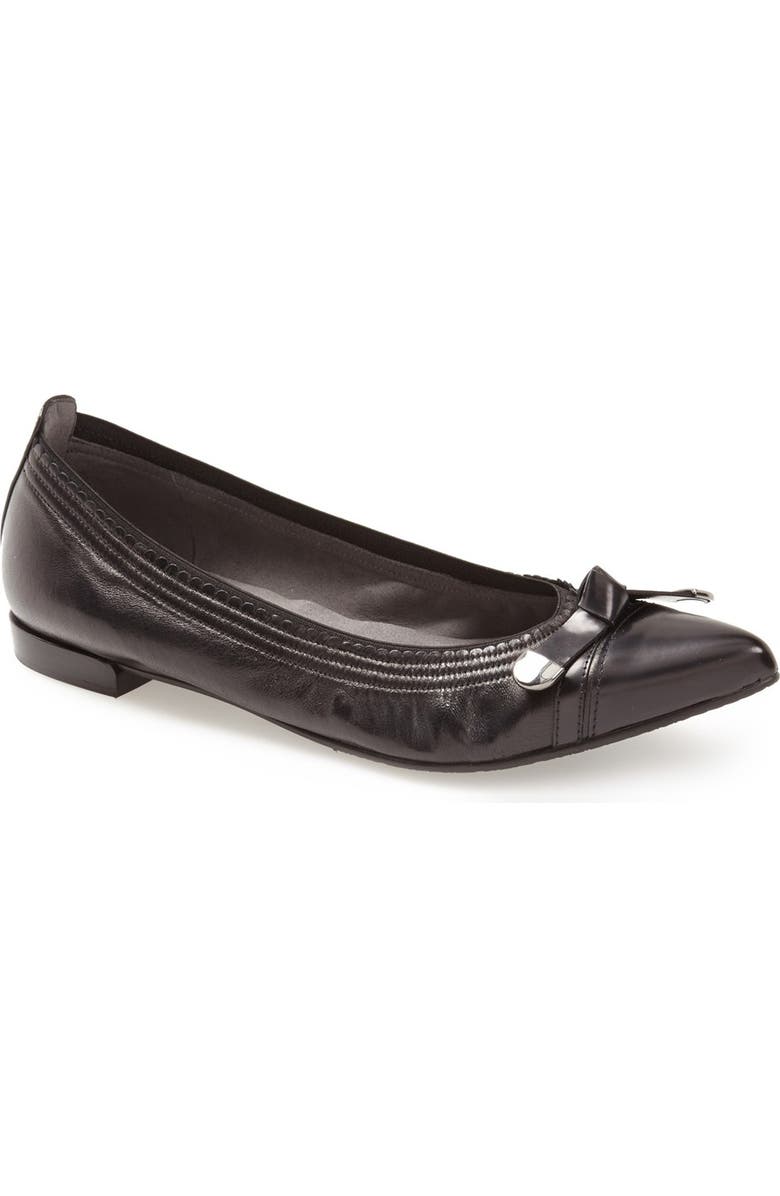 Stuart Weitzman 'Bowgaloo' Pointy Toe Flat, Main, color,