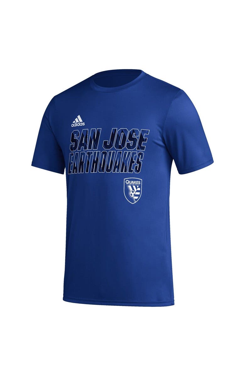 adidas Men's adidas Blue San Jose Earthquakes Team Jersey Hook AEROREADY T-Shirt, Alternate, color,