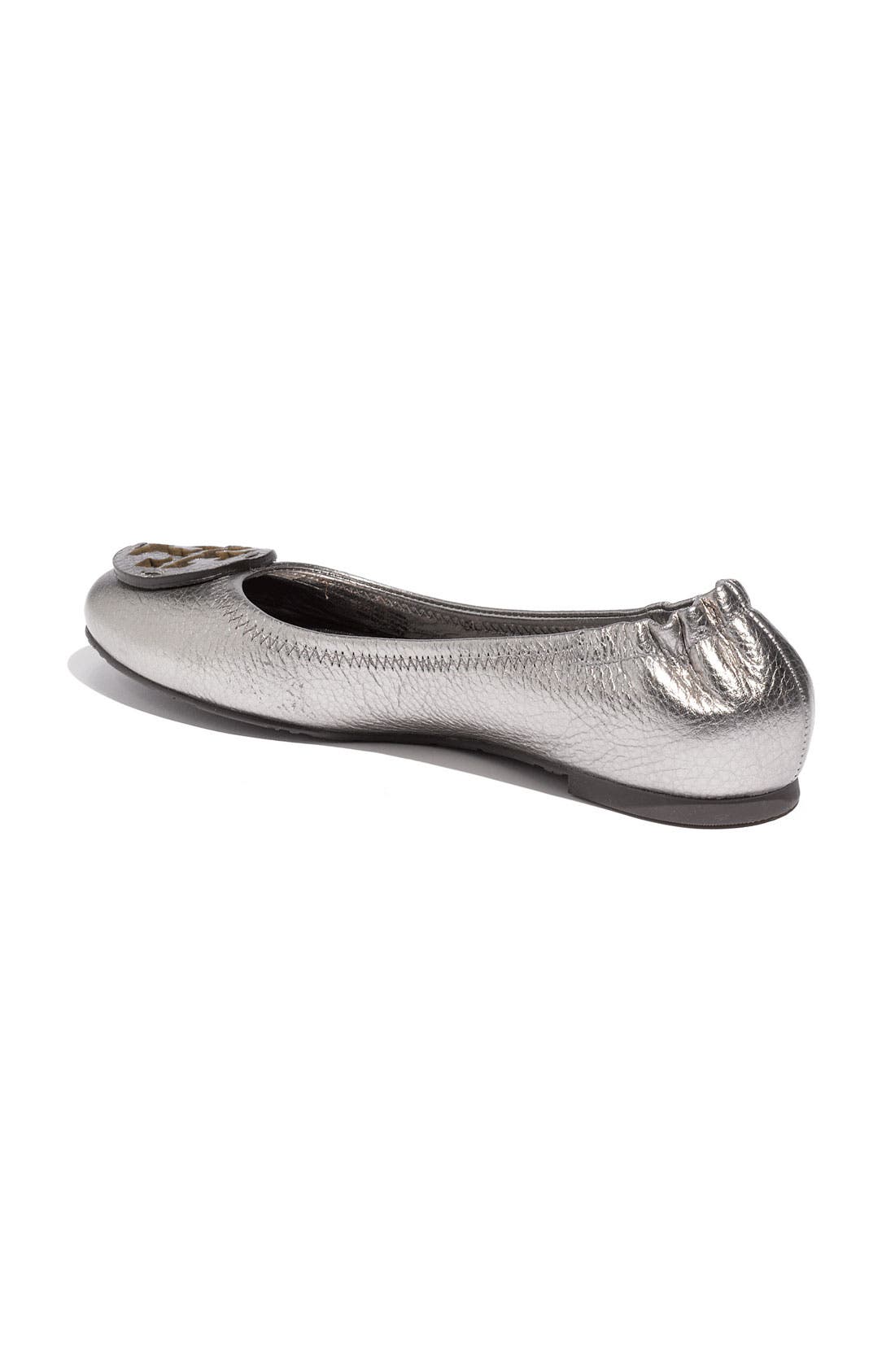 Tory Burch 'Reva' Metallic Tumbled Flat, Alternate, color, 