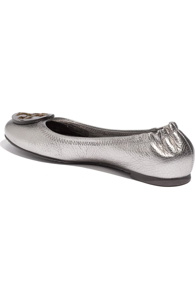Tory Burch 'Reva' Metallic Tumbled Flat, Alternate, color,