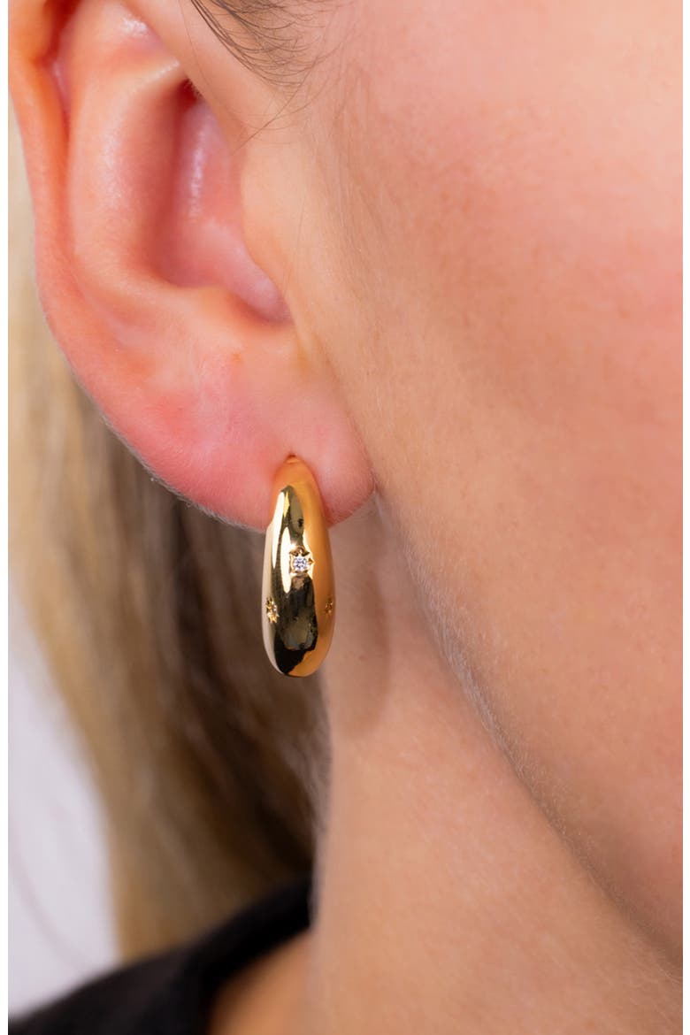 Crescent Bold Hoop Earrings, Alternate, color, GOLD
