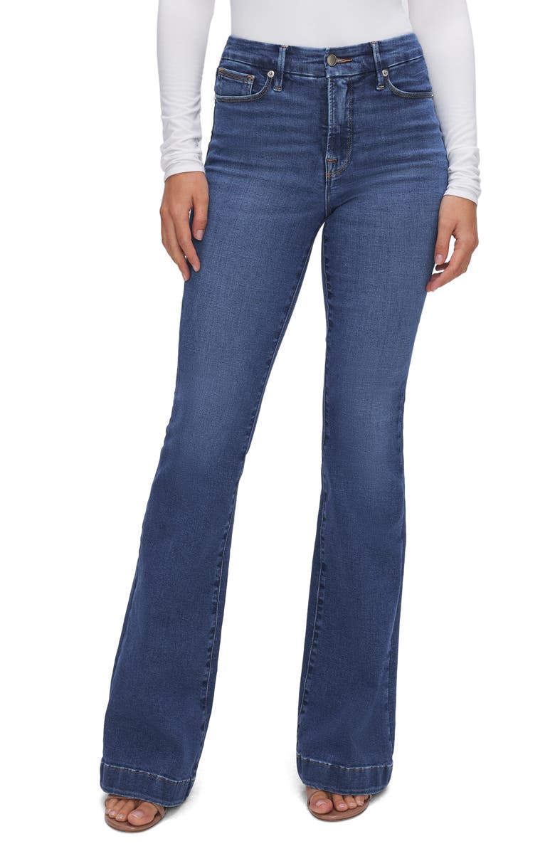 Good American Good Legs Flare Jeans, Main, color,