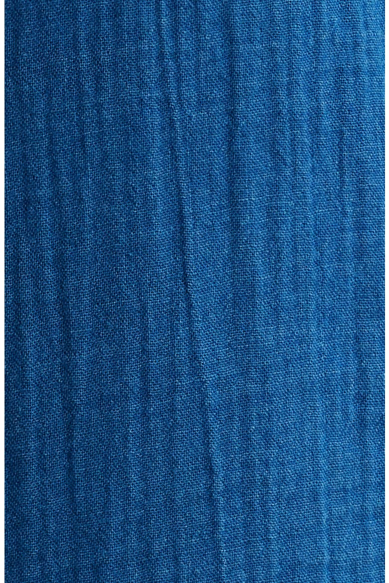Duo Short Sleeve Gauze Button-Up Shirt, Alternate, color, BLUE INDIGO WASHED
