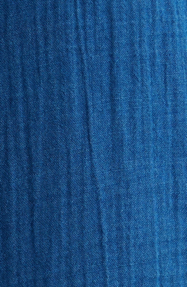 Treasure & Bond Duo Short Sleeve Gauze Button-Up Shirt, Alternate, color, Blue Indigo Washed