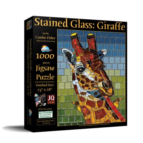 Stained Glass Giraffe 1000 piece Jigsaw Puzzle for Adults