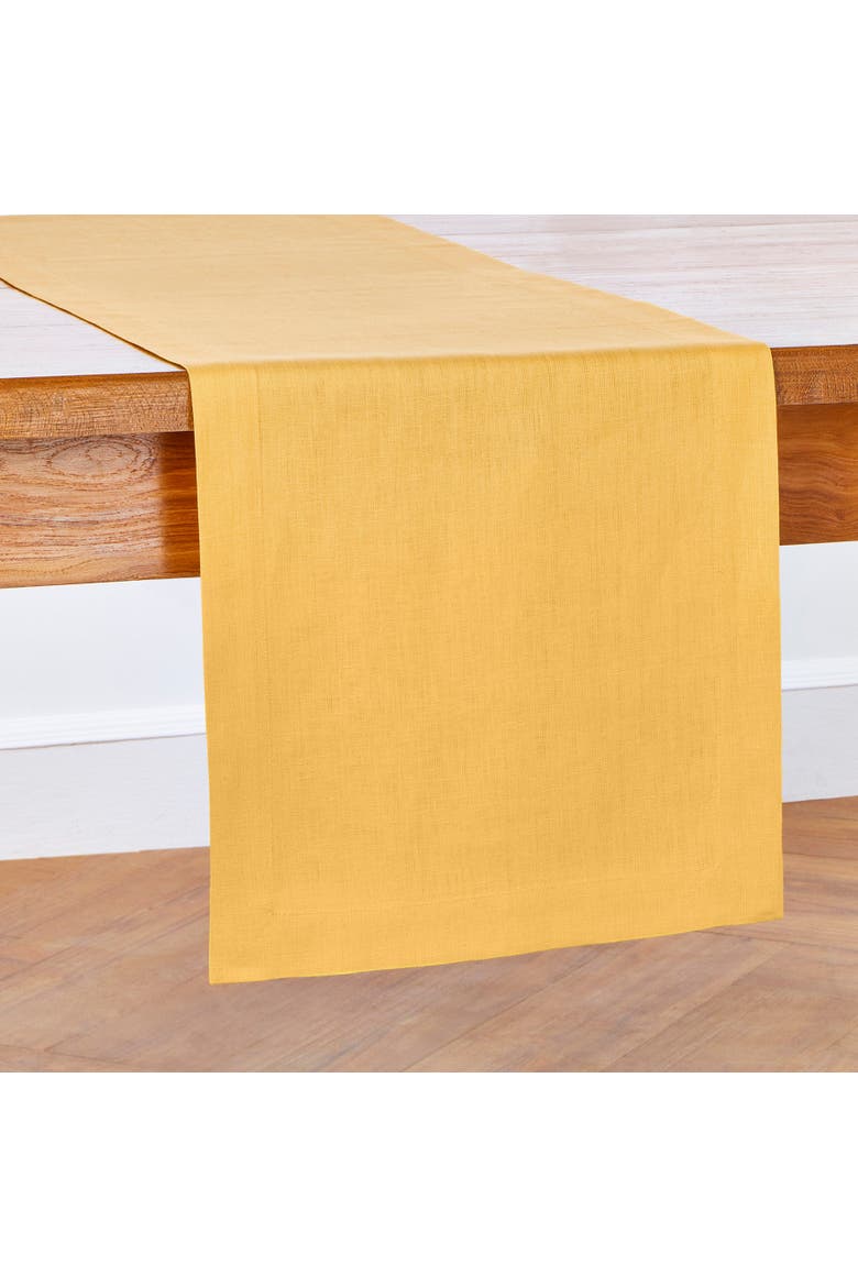 Linen Table Runner - Fete, Main, color, Mustard Yellow
