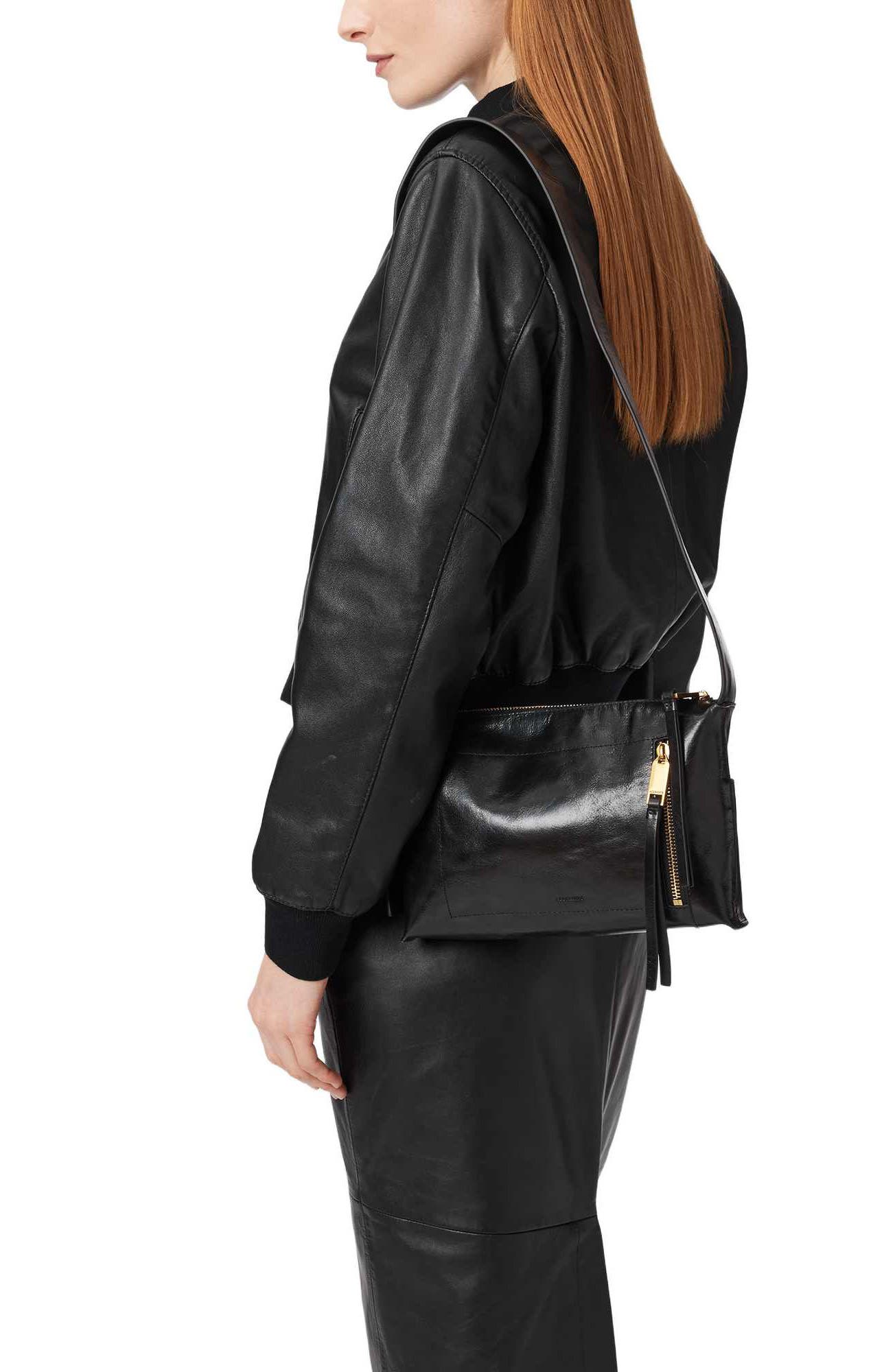 Женские сумки AllSaints Alba Shine Leather Crossbody — фото 8