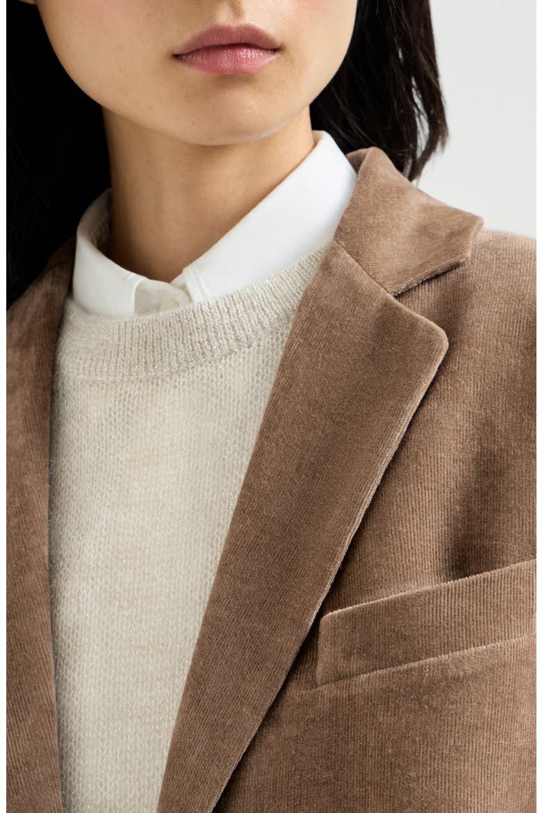 Fluid corduroy blazer, Alternate, color, Espresso