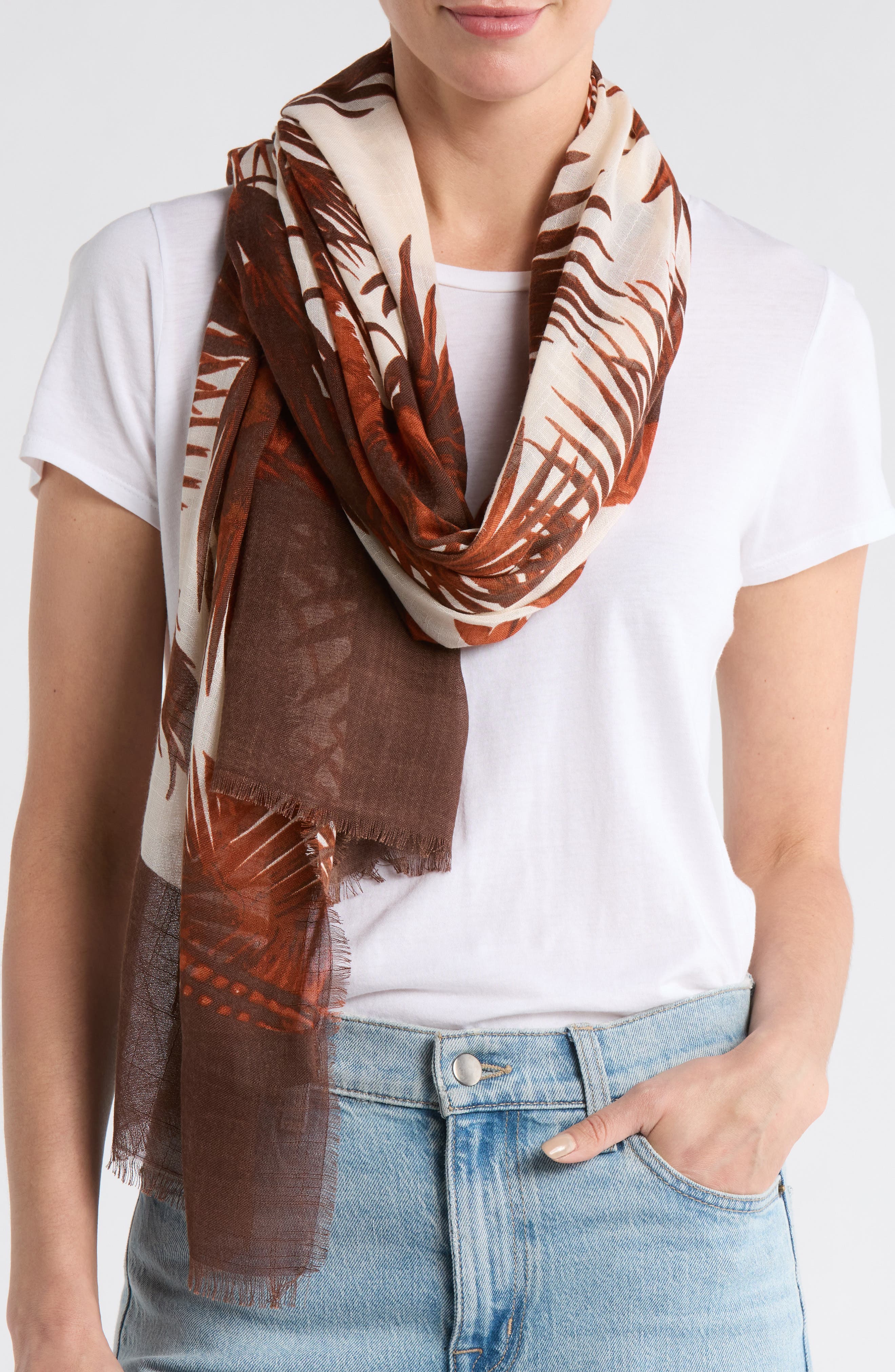 Palm Print Wrap Scarf