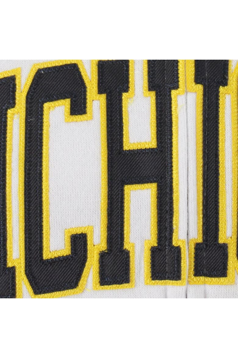 Women's Stadium Athletic White Michigan Wolverines Arched Name Full-Zip Hoodie, Alternate, color, White
