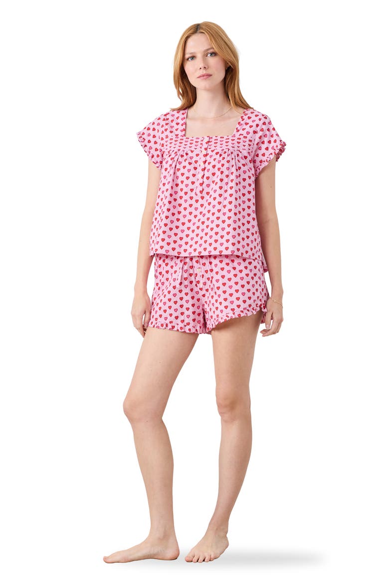 Pintuck Short Set, Main, color, Pink Macaron