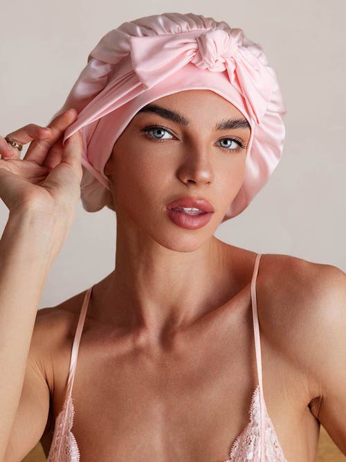 Silksilky Pure Silk Bowknot Tie Bonnet