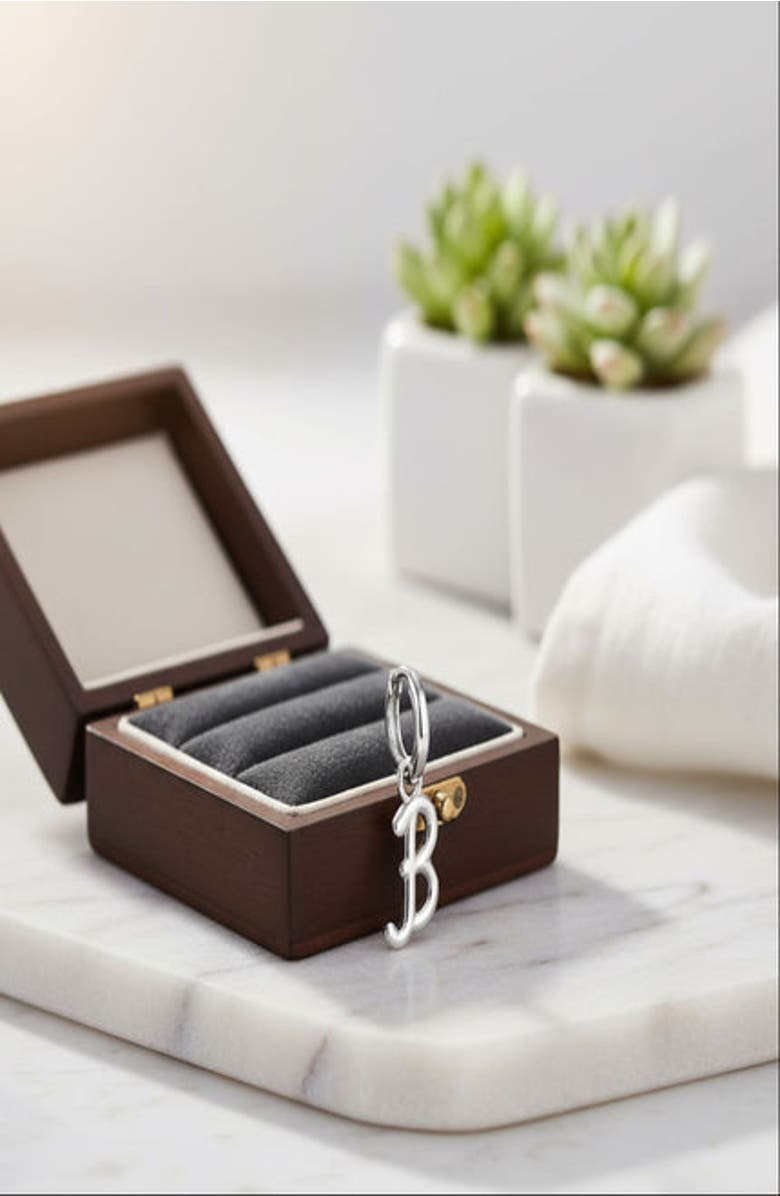 Oak & Luna Mini Signature Initial Huggie Earrings, Alternate, color, Letter S