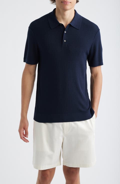 Silk & Cotton Piqué Polo Sweater