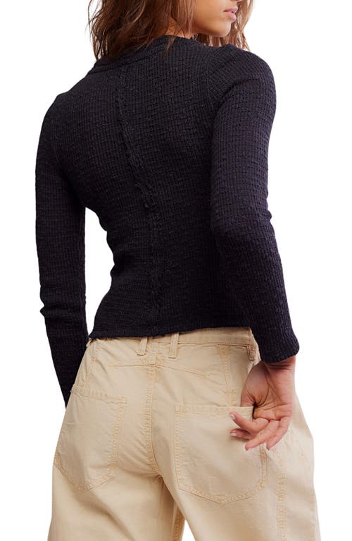 Free People It's On Rib Cardigan In Blue