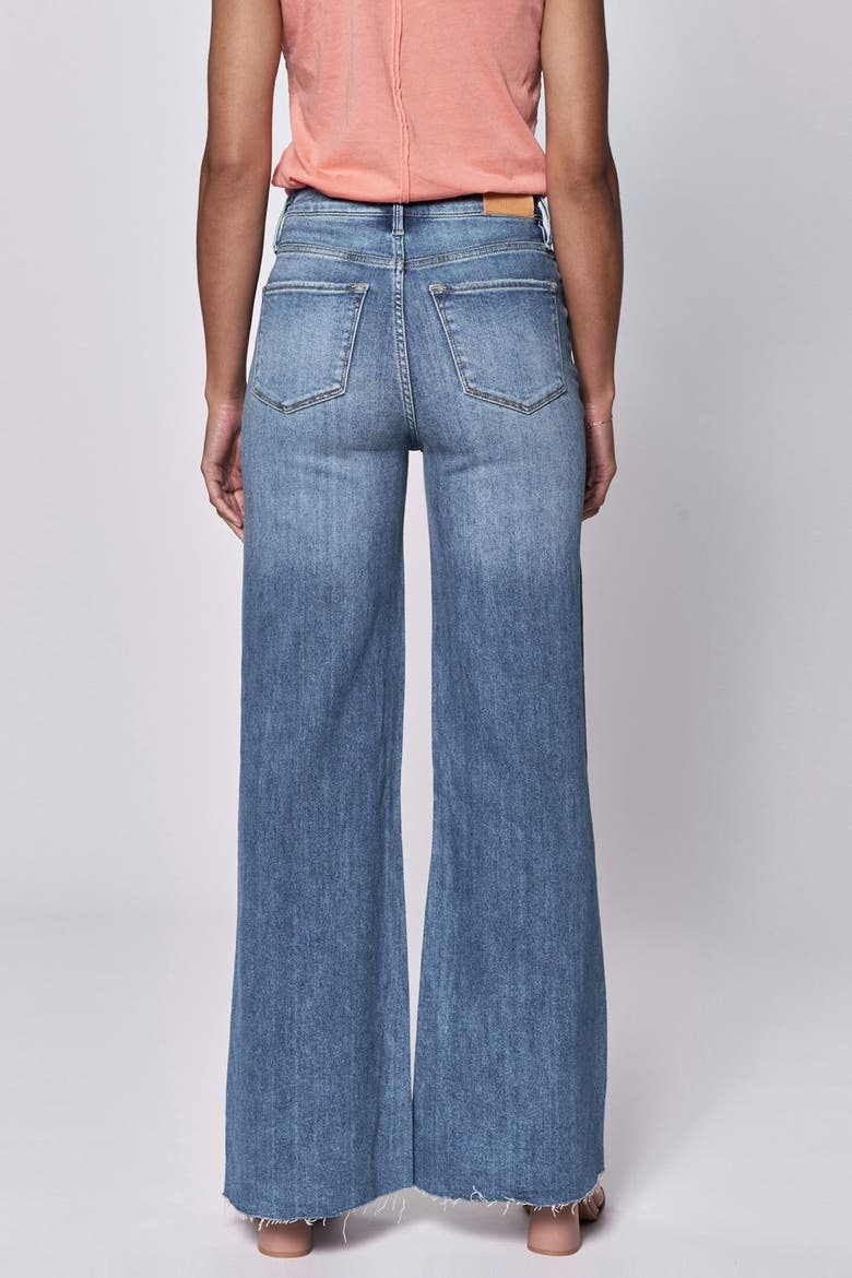 Fiona High Waist Raw Hem Wide Leg Jeans, Alternate, color, Natal