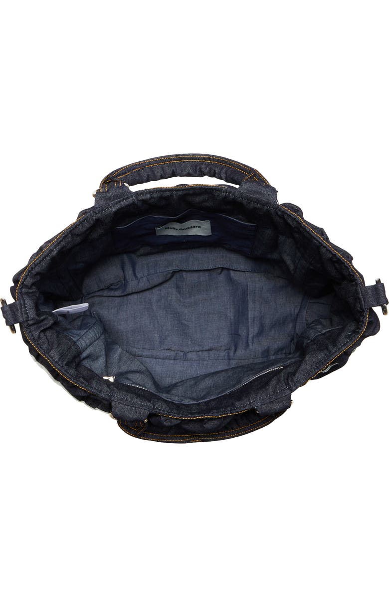 Molly Goddard Frill Denim Top Handle Bag, Alternate, color,